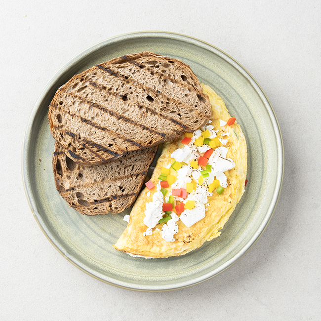 Mediterranean Style Omelette With Sourdough Toast